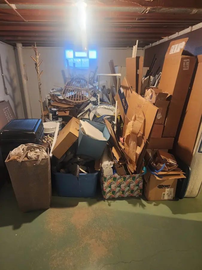 Roll-off dumpster container at job site for 4 Yard Dumpster Rental in Lakewood